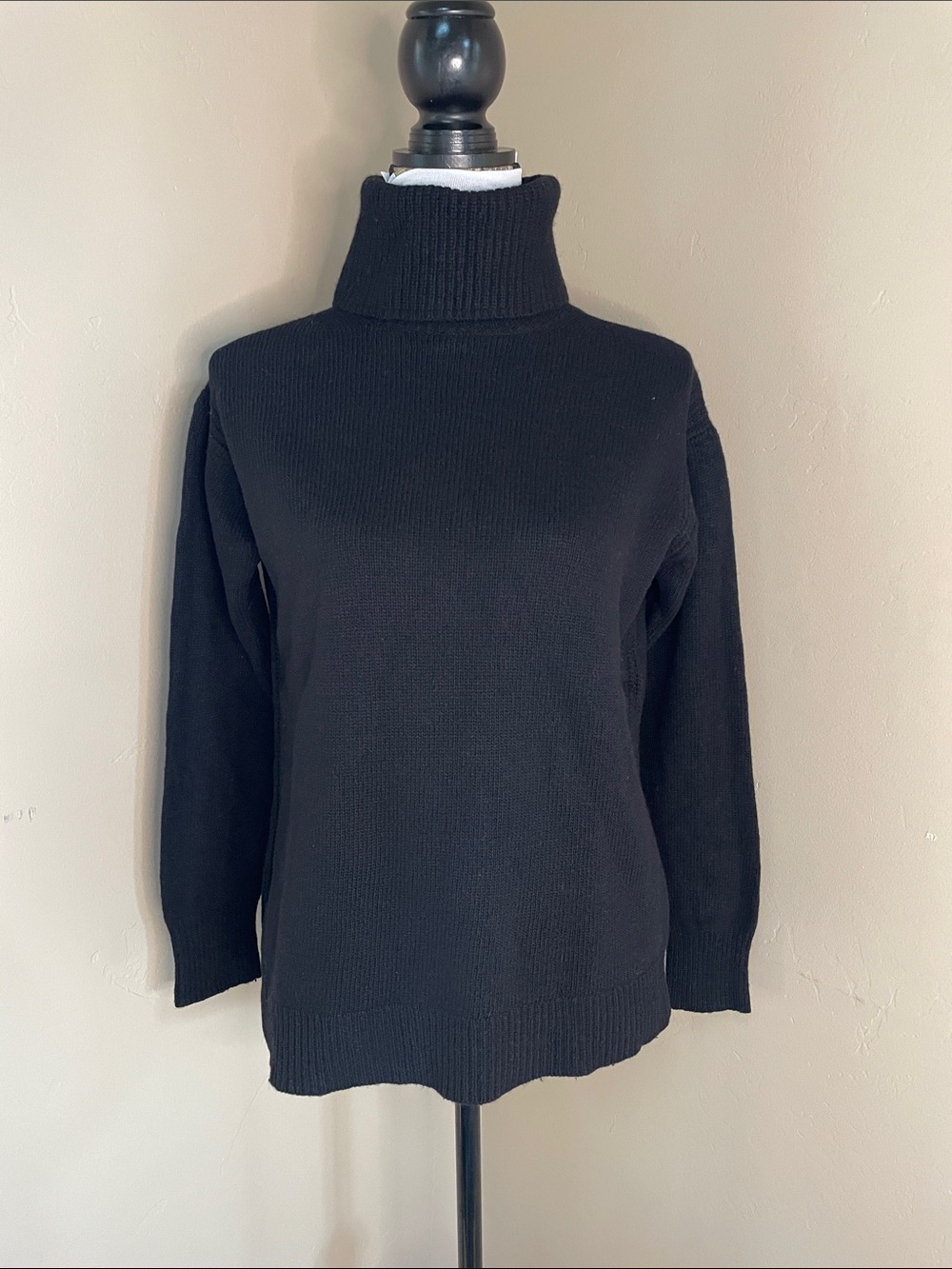 J Crew Classic Black Turtleneck Sweater - Women, Large